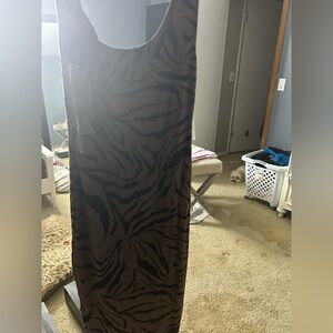 Brown midi dress